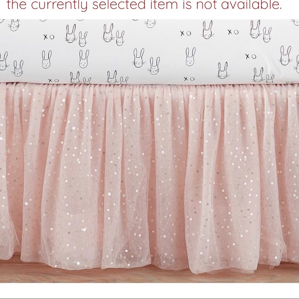 pottery barn kids sequin & tulle crib skirt